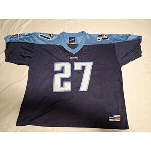 Vintage Adidas Tennessee Titans Jersey Mens 2 #27 Eddie George Blue Mens Size 2X